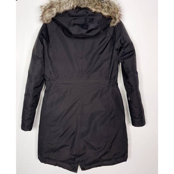 The North Face Womens Small Black Arctic Down Parka Jacket Faux Fur Hood Winter - Picture 2 of 15